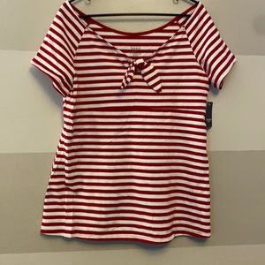 Torrid retro red & white striped shirt, brand new